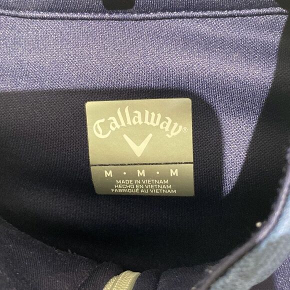 Callaway Men's Blue Mock Neck Quarter Zip Tech Fleece Jacket Size Medium - Picture 3 of 9